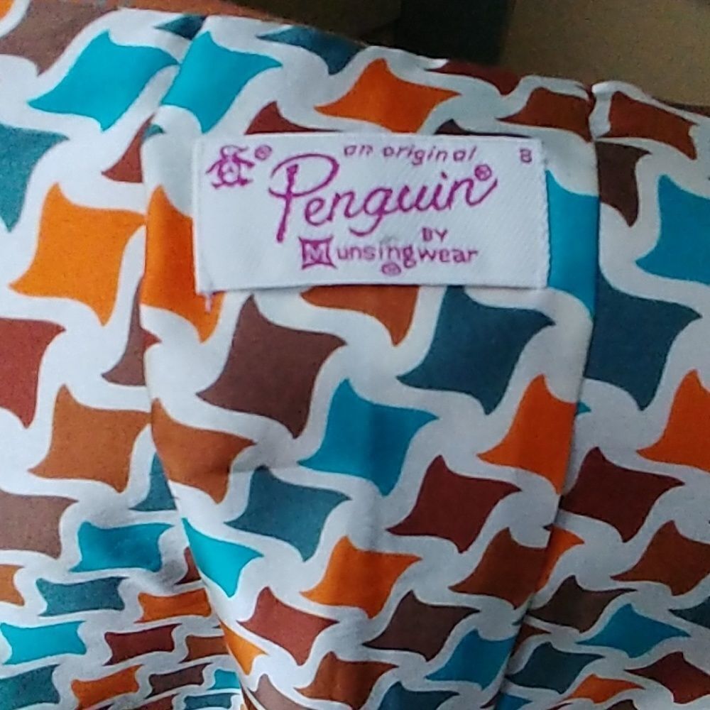 Preppy Penguin Salmon Turquoise Plaid Blazer - Picture 5 of 7